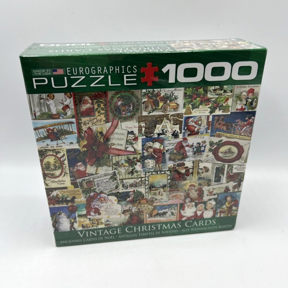 Eurographics Puzzle 1000 Pieces Vintage Christmas Cards Sealed